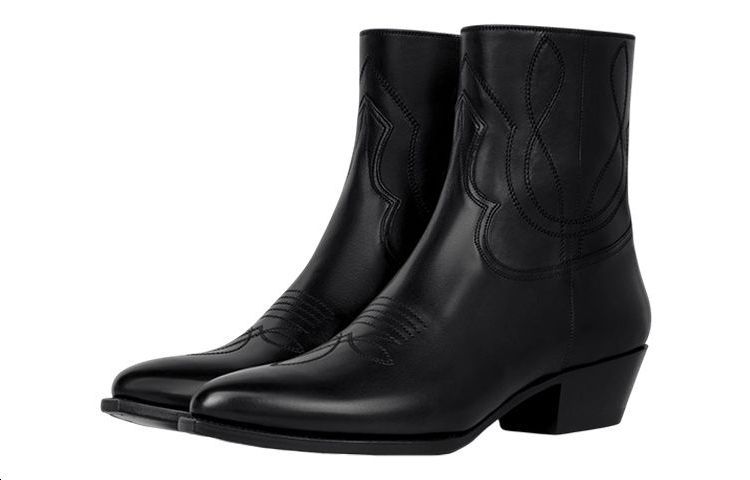 Lookbook CELINE Leather Pointed Toe Zip Ankle Boot 'Black' 350933492C.38NO