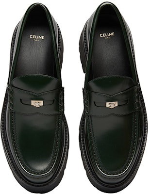 賽琳 CELINE 皮革 圓頭套穿 樂福鞋 男款 深綠色 Lookbook 賽琳 CELINE 皮革 圓頭套穿 樂福鞋 男款 深綠色