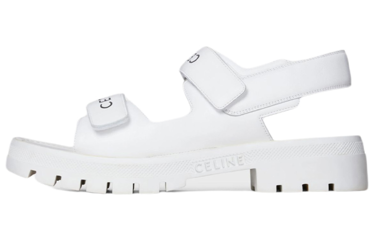 CELINE Leather Sandal 'White with Decorative Strap'