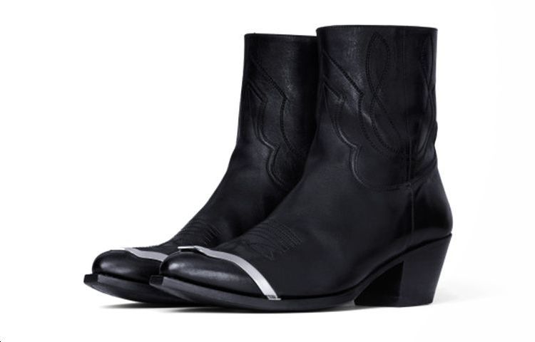CELINE Leather Short Boots with Metal Toe Cap 'Black Fashion' 圖 3