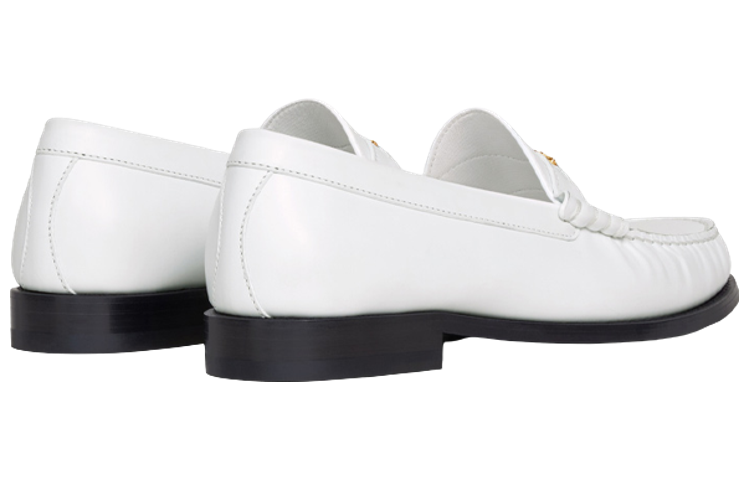 CELINE Leather Slip-On Loafer 'White' 圖 4