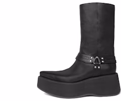 CELINE Leather Slip-On Platform Ankle Boots 'Black' 349903492C.38NO CELINE Leather Slip-On Platform Ankle Boots 'Black' 349903492C.38NO