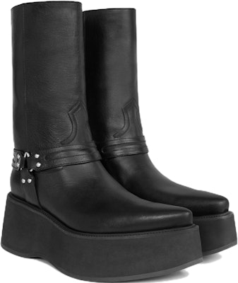 CELINE Leather Slip-On Platform Ankle Boots 'Black' 349903492C.38NO Lookbook CELINE Leather Slip-On Platform Ankle Boots 'Black' 349903492C.38NO