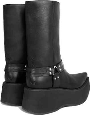 CELINE But Hitam Kulit Slip-On Platform Ankle Boots 349903492C.38NO Shop CELINE But Hitam Kulit Slip-On Platform Ankle Boots 349903492C.38NO