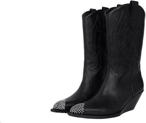 CELINE Leather Wedge Ankle Boot 'Black' 349583492C.38NO Lookbook CELINE Leather Wedge Ankle Boot 'Black' 349583492C.38NO