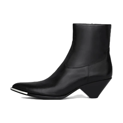 CELINE Leather Zip Ankle Boots 'Black Fashion'