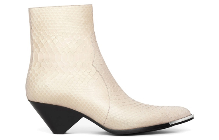 Order CELINE Leather Zippered Metal Toe Cap Boots 'Pale Yellow' 353584191C.11LY