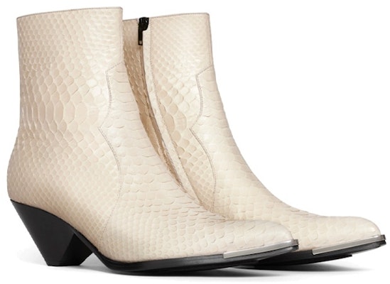 CELINE Leather Zippered Metal Toe Cap Boots 'Pale Yellow' 353584191C.11LY Lookbook CELINE Leather Zippered Metal Toe Cap Boots 'Pale Yellow' 353584191C.11LY