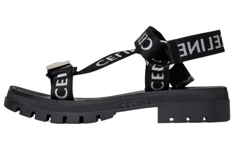 CELINE Leo Strappy Sandal Black White 346742208C.38AW