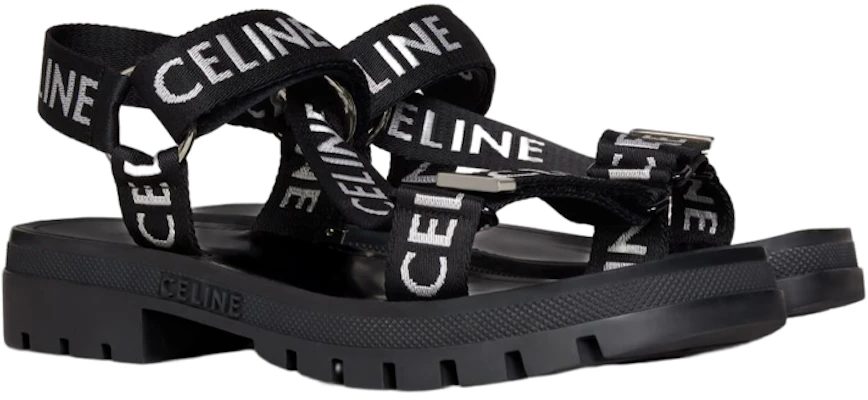 CELINE Leo 提花錦綸條帶涼鞋 黑色 Shop CELINE Leo 提花錦綸條帶涼鞋 黑色