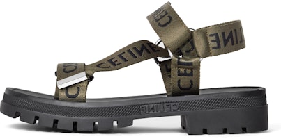 CELINE Leo Strappy Sandal Khaki Black 346742208C.15KN CELINE Leo Strappy Sandal Khaki Black 346742208C.15KN