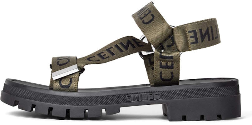 CELINE Leo Strappy Sandal Khaki Hitam 346742208C.15KN Buy CELINE Leo Strappy Sandal Khaki Hitam 346742208C.15KN