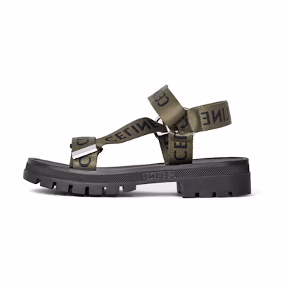 CELINE Leo Strappy Sandal Khaki Black
