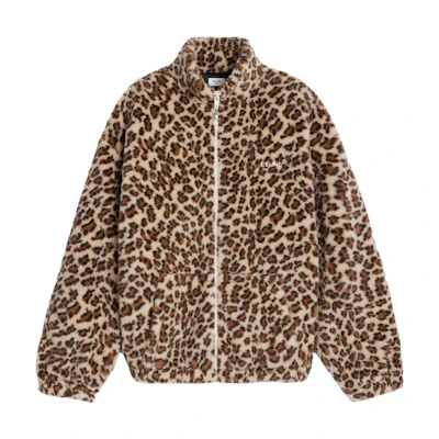 Celine Leopard Print Fleece Zip Jacket in Leopard Color 2Y26E050X-19LW