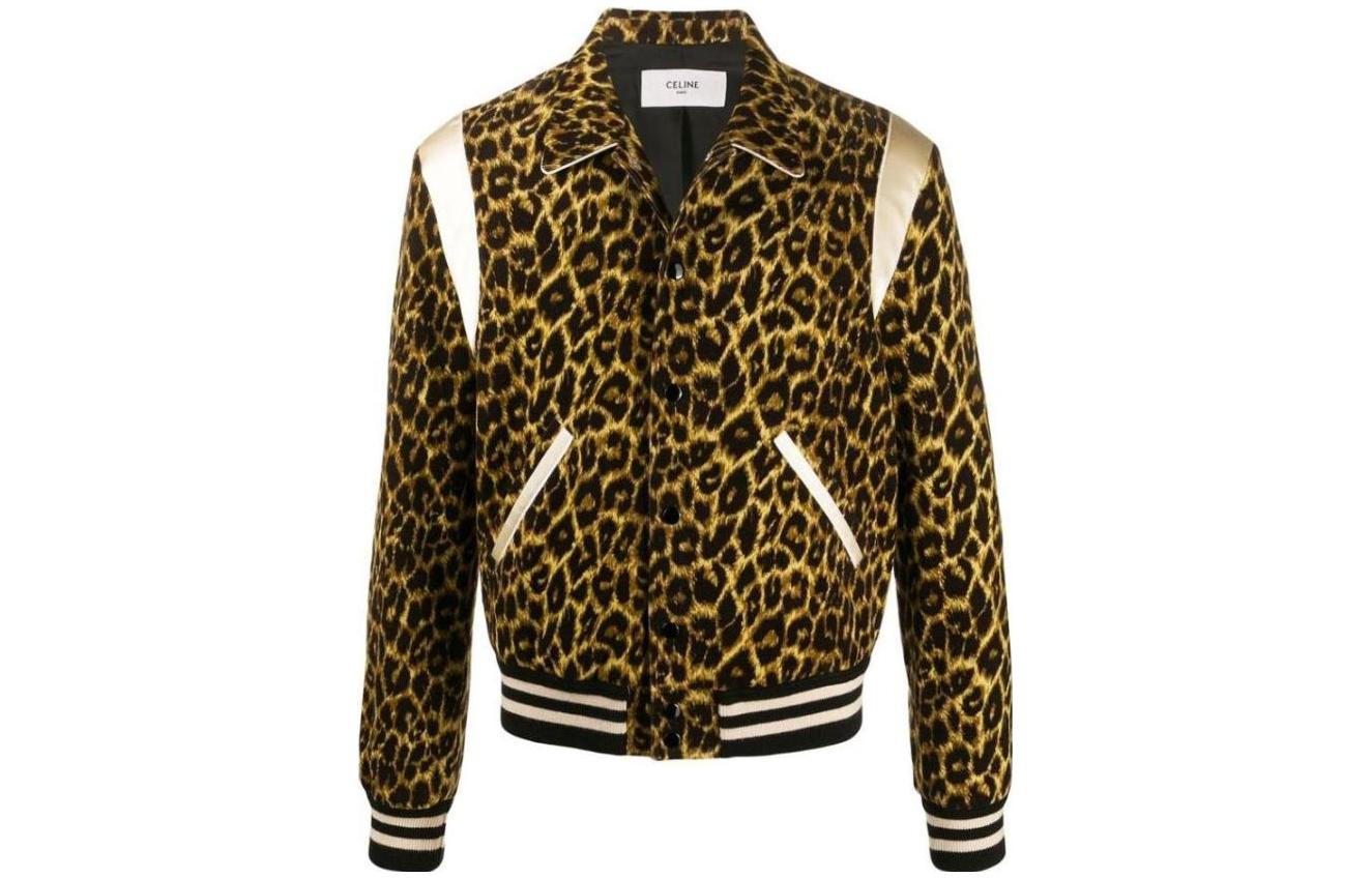 Celine Leopard Print Long-Sleeve Casual Jacket 2V191223D-19LE