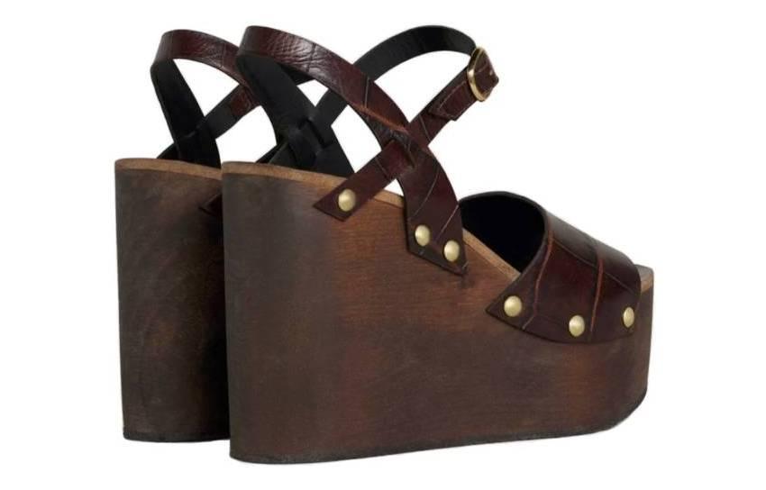 CELINE Les Bois Wedge Sandals 'Crocodile Printed Brown' 圖 3