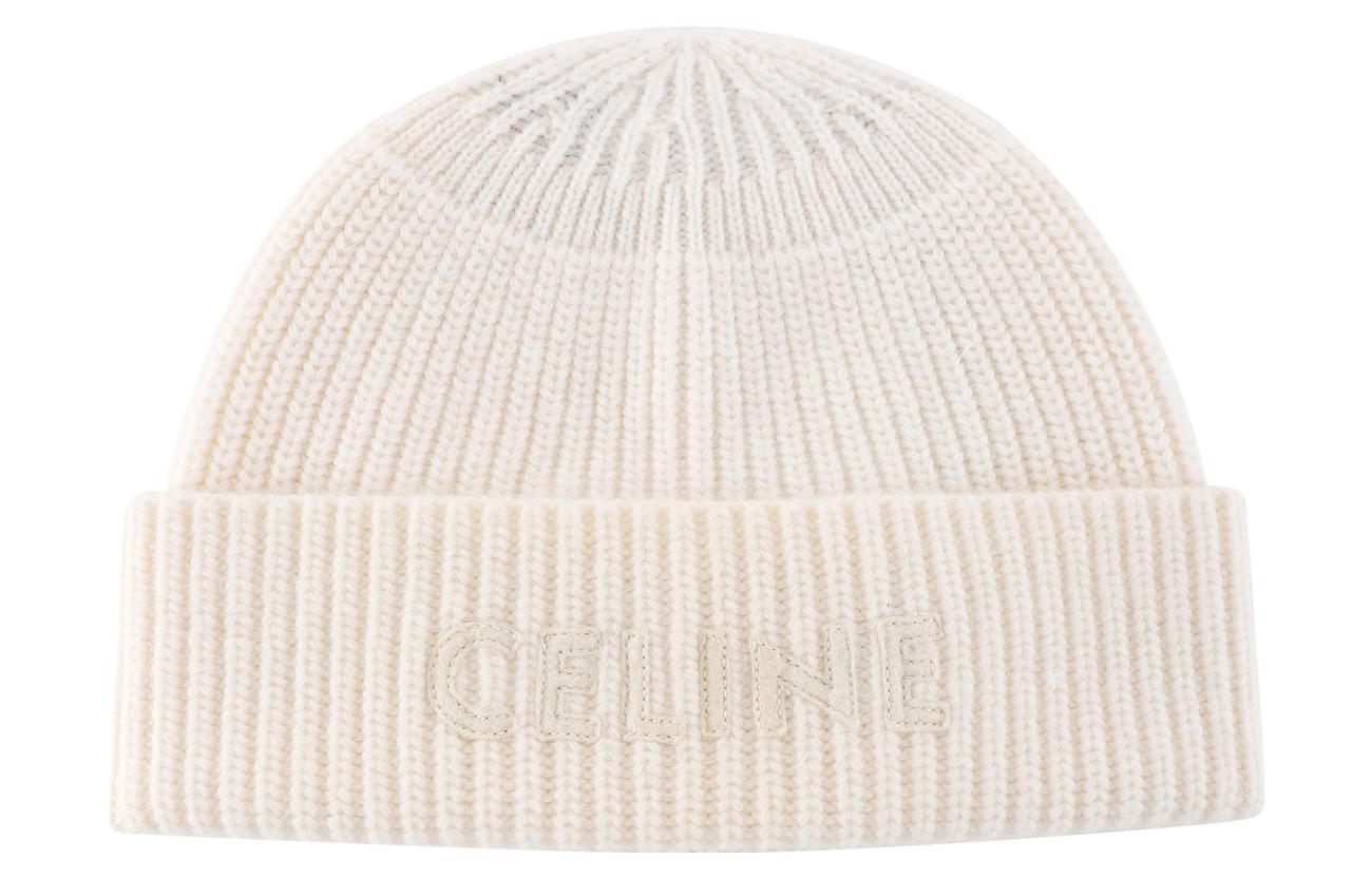 CELINE Letter Embroidered Wool Knit Beanie Nude. 2A61W535Q01OW