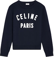 Celine Letter Print Crewneck Sweatshirt Navy Blue Long Sleeve 2ADMW338Y-07MR Celine Letter Print Crewneck Sweatshirt Navy Blue Long Sleeve 2ADMW338Y-07MR