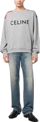 CELINE Logo Colorblock Pullover Sweatshirt Grey Style 2Y819670Q-08UI Lookbook CELINE Logo Colorblock Pullover Sweatshirt Grey Style 2Y819670Q-08UI