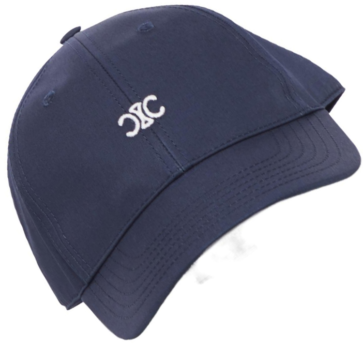 Lookbook CELINE Logo Cotton Baseball Cap Blue for Men. AA01C969P