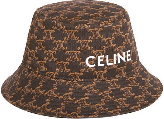 CELINE Logo Cotton Bucket Hat Brown/Caramel Unisex Couples Sun Hat 2AU3B906N-19MA Lookbook CELINE Logo Cotton Bucket Hat Brown/Caramel Unisex Couples Sun Hat 2AU3B906N-19MA