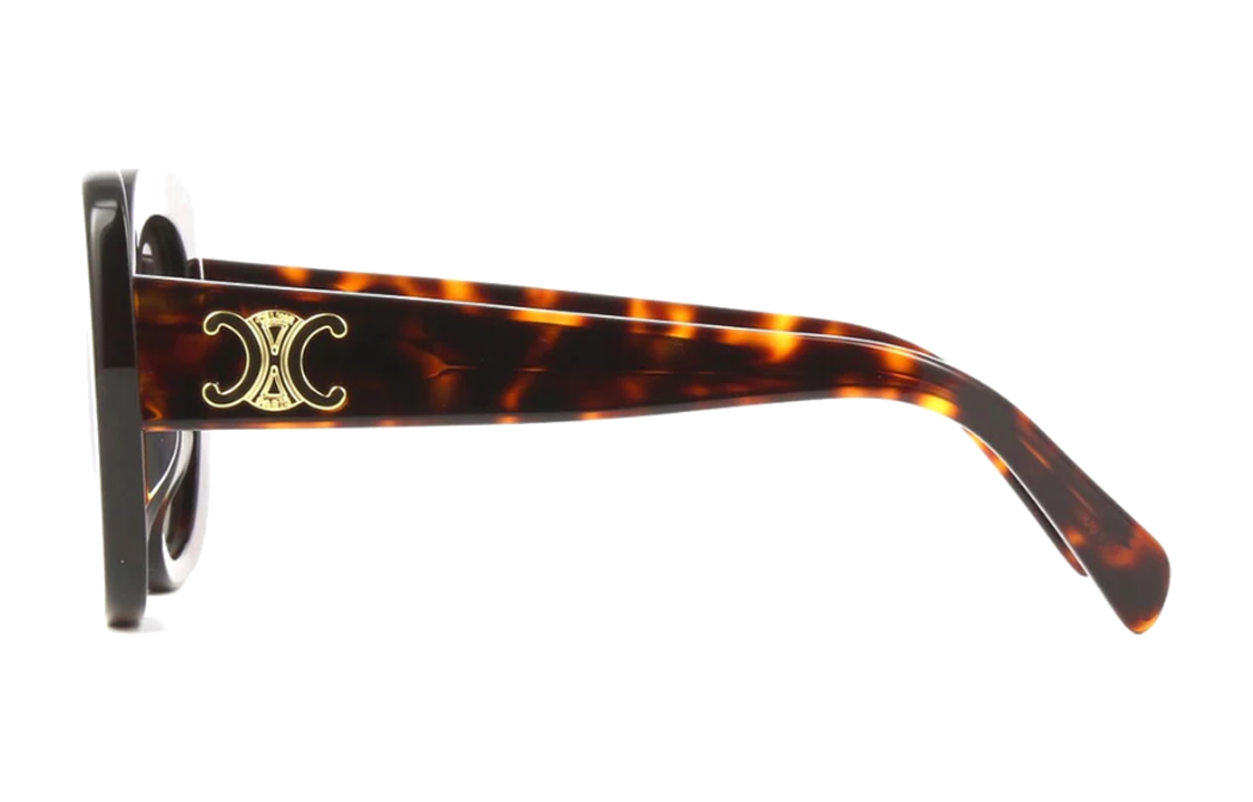 CELINE Logo Decor Acetate Irregular Sunglasses Unisex Couple Style Red Brown CL40226U52K 圖 4