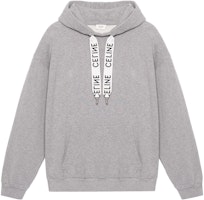 CELINE Logo Drawstring Loose Fit Hoodie Light Grey 2Y468052H-08GC CELINE Logo Drawstring Loose Fit Hoodie Light Grey 2Y468052H-08GC