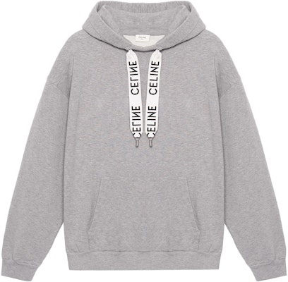 CELINE Logo 抽繩寬鬆連帽衫 淺灰色 2Y468052H-08GC Order CELINE Logo 抽繩寬鬆連帽衫 淺灰色 2Y468052H-08GC