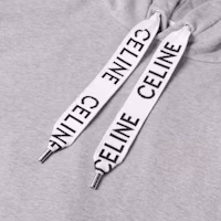 Sizing CELINE Logo Drawstring Loose Fit Hoodie Light Grey 2Y468052H-08GC