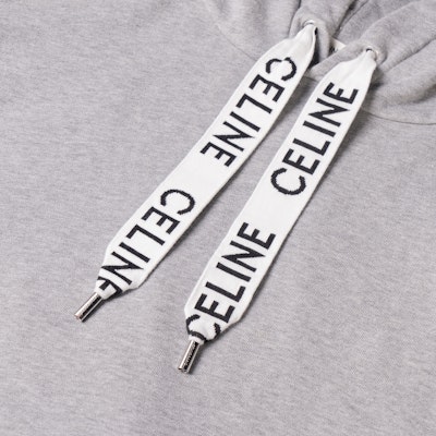 CELINE Logo 抽繩寬鬆連帽衫 淺灰色 2Y468052H-08GC Sizing CELINE Logo 抽繩寬鬆連帽衫 淺灰色 2Y468052H-08GC