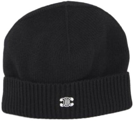 CELINE Logo Embroidered Cashmere Knit Beanie Unisex Black 2AD6H048T38OW Order CELINE Logo Embroidered Cashmere Knit Beanie Unisex Black 2AD6H048T38OW