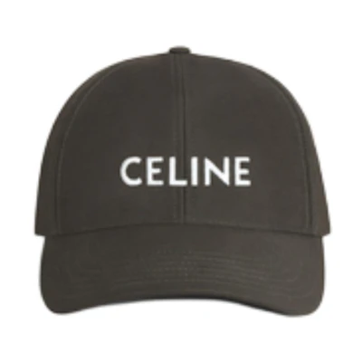 CELINE Logo Embroidered Cotton Baseball Cap Grey . 2AUS9969P.19EH