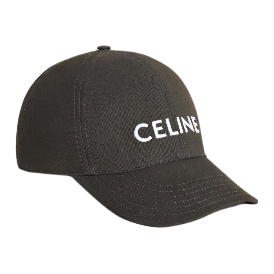 Lookbook CELINE Logo Embroidered Cotton Baseball Cap Grey . 2AUS9969P.19EH