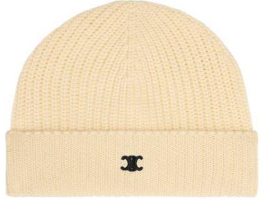 CELINE Logo Embroidered Cotton Beanie Unisex Couple Style in Off-White. 2ADAU347Y01OW Buy CELINE Logo Embroidered Cotton Beanie Unisex Couple Style in Off-White. 2ADAU347Y01OW