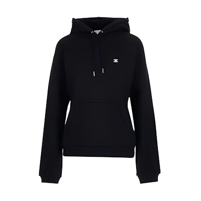 Celine Logo Embroidered Patch Reversible Fleece Sweatshirt Unisex Black 2Y095345F-38NO