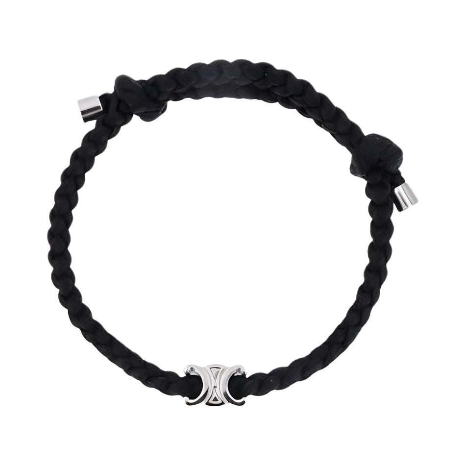 CELINE Logo Metal Bracelet Black for Men. 460NI2SIB36BS
