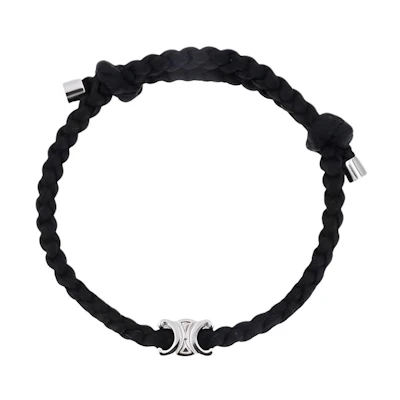 CELINE Logo Metal Bracelet Black for Men. 460NI2SIB36BS