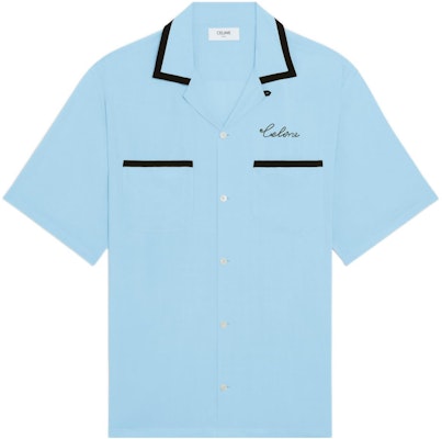 CELINE 男士藍色Logo寬鬆短袖襯衫 2C516852C-05CR Order CELINE 男士藍色Logo寬鬆短袖襯衫 2C516852C-05CR