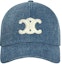 Lookbook CELINE Logo Patch Cotton Baseball Cap Unisex Couple Style Denim Blue. 2AUT6930F07DU