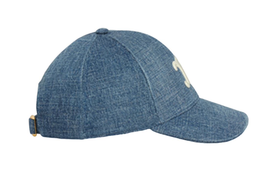 Shop CELINE Logo Patch Cotton Baseball Cap Unisex Couple Style Denim Blue. 2AUT6930F07DU