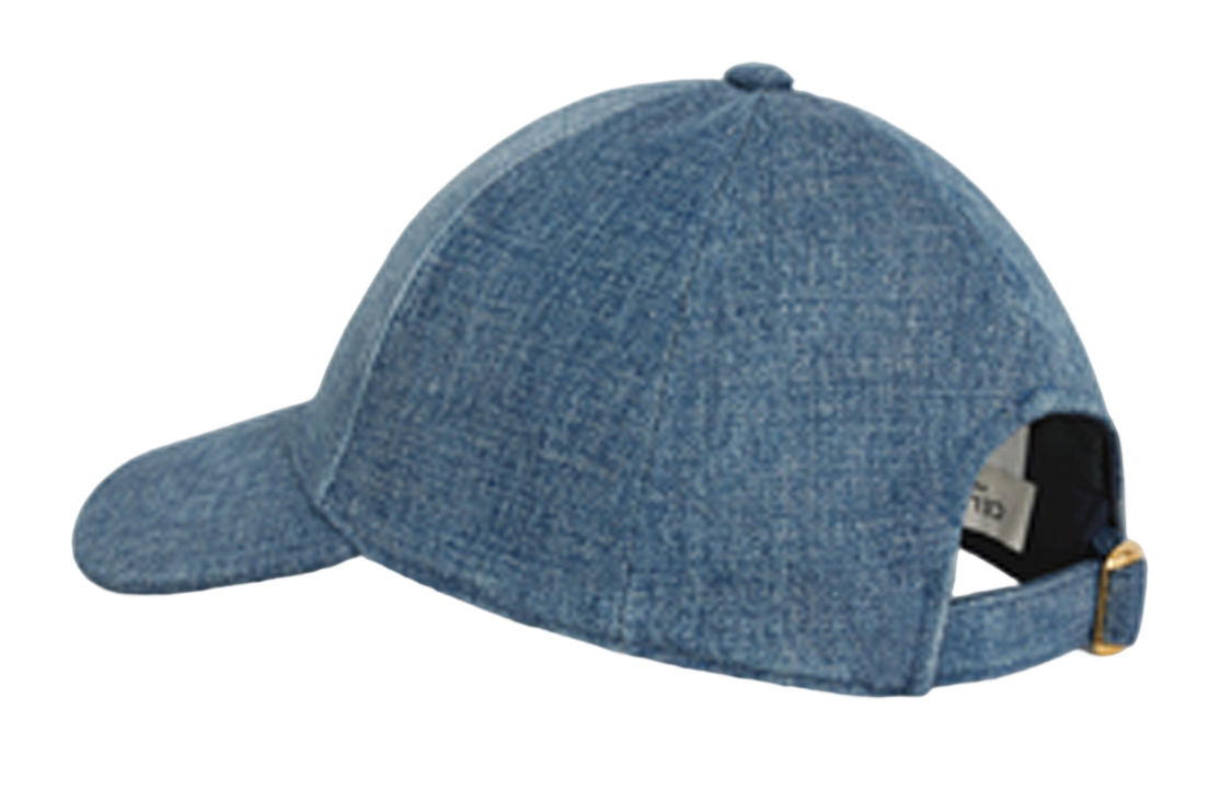 Purchase CELINE Logo Patch Cotton Baseball Cap Unisex Couple Style Denim Blue. 2AUT6930F07DU