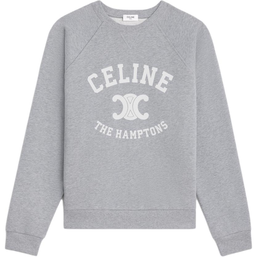 Celine Logo Print Crewneck Long Sleeve Sweatshirt Grey () 2Y37H670Q-09OW