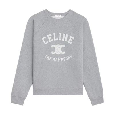 Celine Logo Print Crewneck Long Sleeve Sweatshirt Grey () 2Y37H670Q-09OW