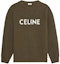 Order CELINE Logo Print Sweater Khaki Green Lengan Panjang Crewneck 2A19R205O-15KH