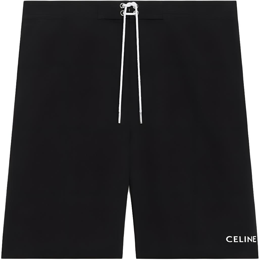 Order CELINE Logo Print Drawstring Casual Shorts Men’s Black 2Z731519U-38NO