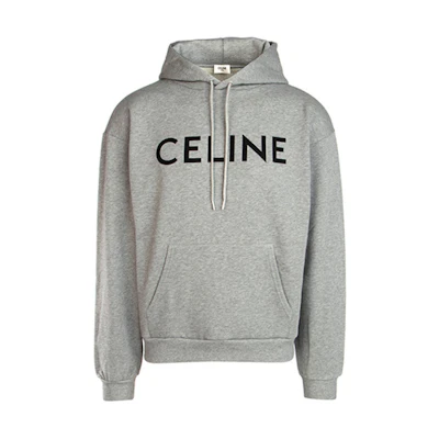 Celine Logo Print Oversized Casual Hoodie Men’s Gray 2Y321052H-09GB