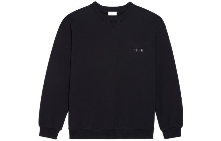 Celine Logo Print Oversized Crewneck Sweatshirt Black 2Y960670Q-38NS