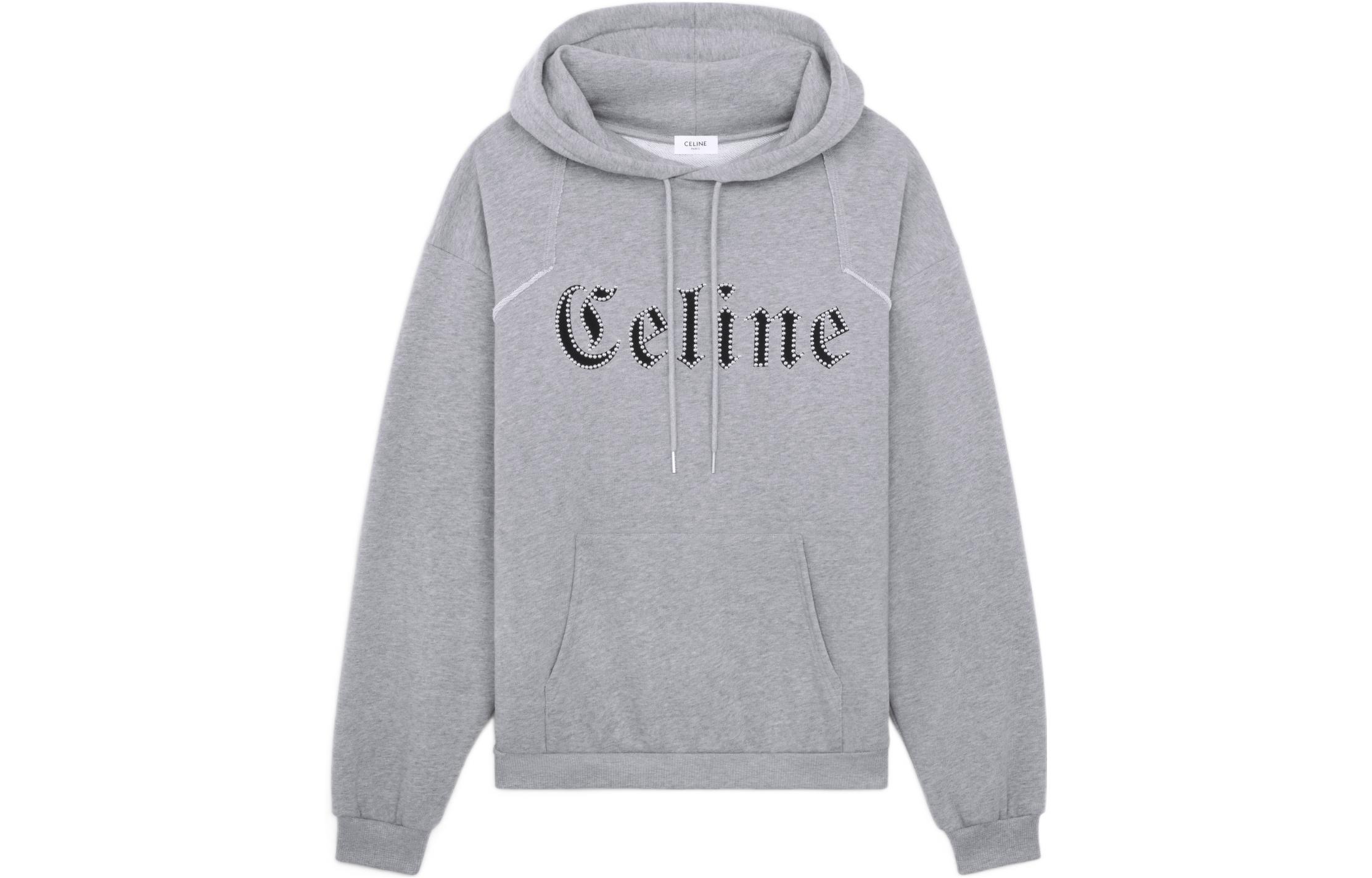 Celine Logo Pullover Sweatshirt in Gray - Relaxed Fit 2Y588670Q-09GB