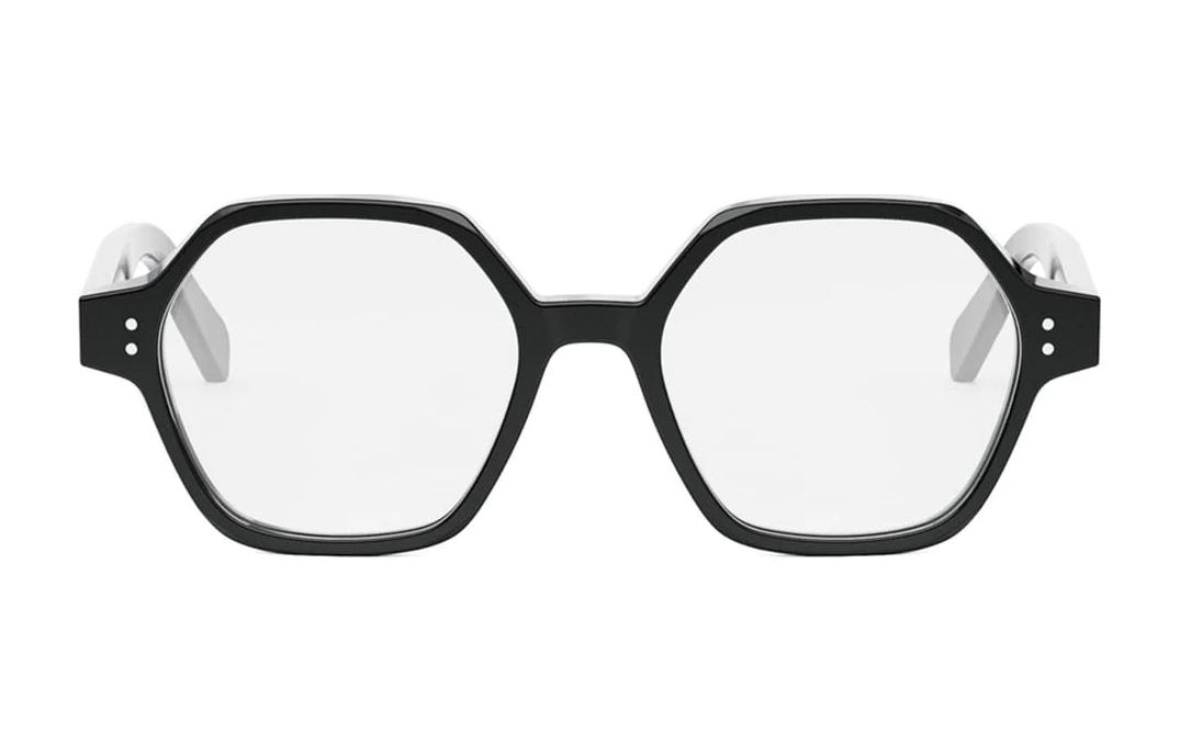 Lookbook CELINE Kacamata Optik Persegi Logo Unisex Gaya Pasangan Hitam CL50142I001