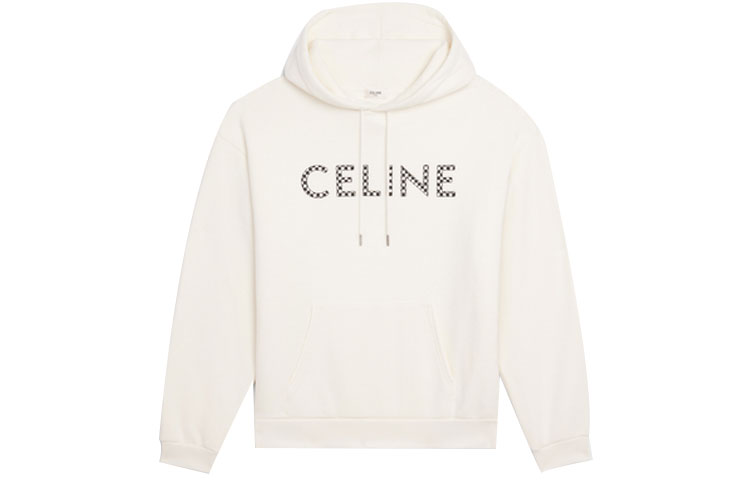 Order 셀린 로고 스터드 후드 남성 루즈핏 플리스 오프화이트 2Y479052H-01OW